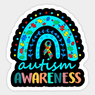 Autism Awareness Rainbow Puzzle Autism Awareness Month Sticker